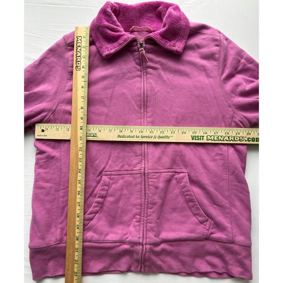L.L. Bean Womens Jacket Large L Pink Faux Fur Lined Zip Long Sleeve Winter EE396 - Picture 9 of 11